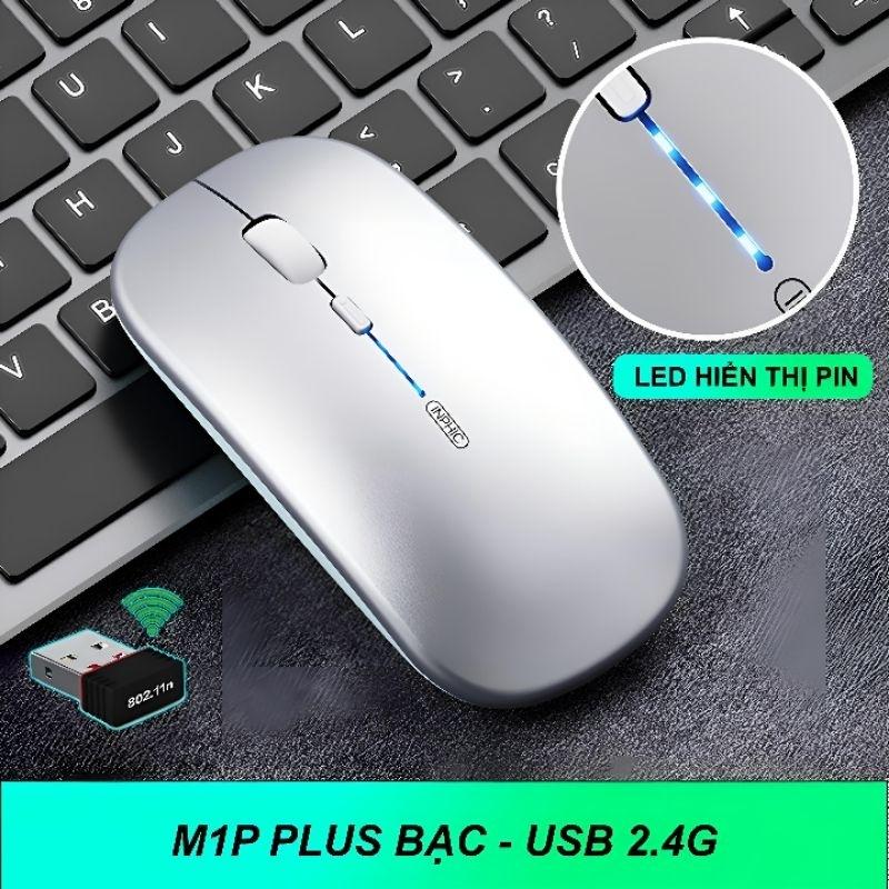 Chuột Bluetooth không dây tự sạc pin TEKKIN INPHIC M1P ko tiếng click - hàng nhập khẩu