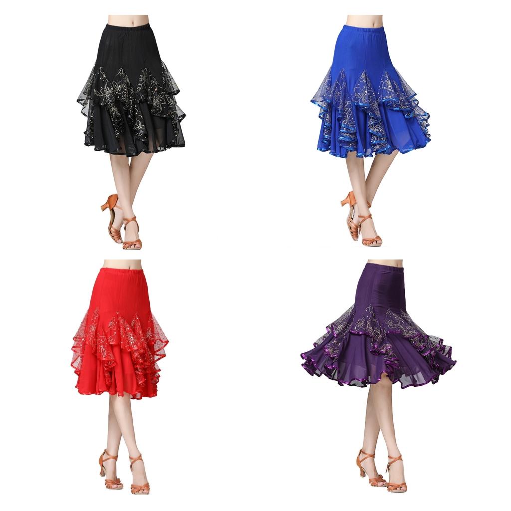 Women Ballroom Latin Tango Dance Skirt Sequin Dress Dance Skirt Hip Skirt Plate Skirt Latin Dress Costume