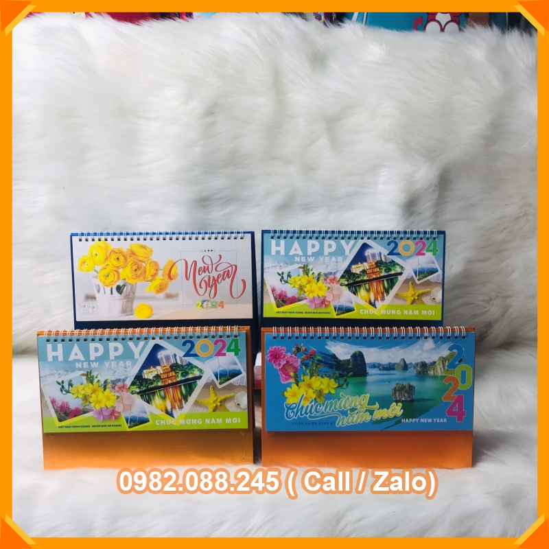 Lịch Để Bàn Chữ A 2024 KHỔ 24X16cm - Mẫu Ngẫu Nhiên