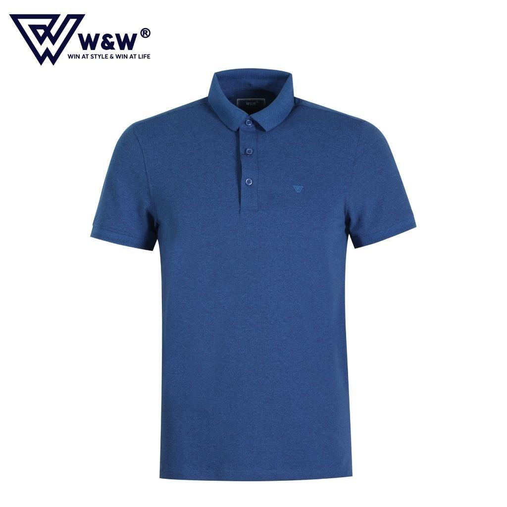 Áo Thun Polo Nam W&amp;W Dáng Regular Fit- Cổ Đức Bẻ Phối Viền Thêu Độc Đáo, Chất Liệu Cotton Thoáng Mát, Bền Màu WPO61R