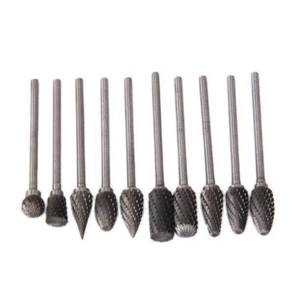 10Pcs Dia. 6mm Carbide Rotary Burr Drill Grinding Head