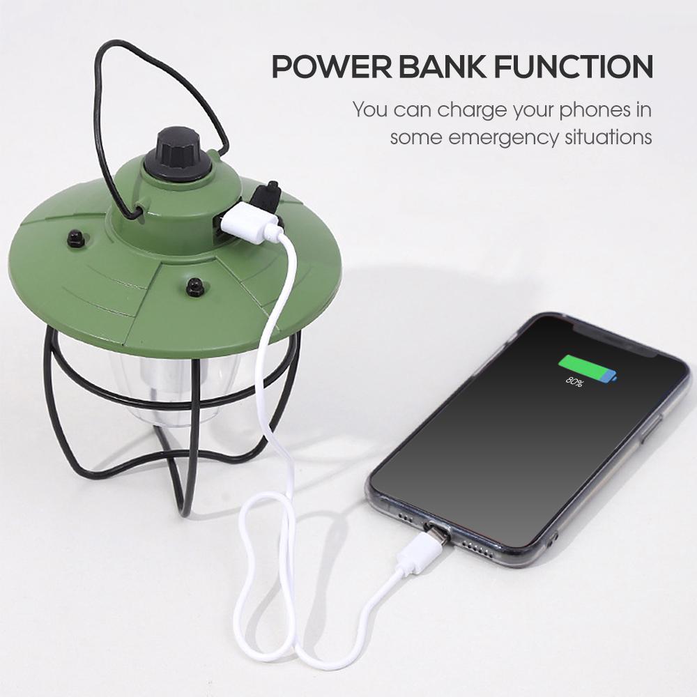 USB Recharegable Camping Lantern Hanging Tent Light for Outdoor Camping Fishing Backpacking
