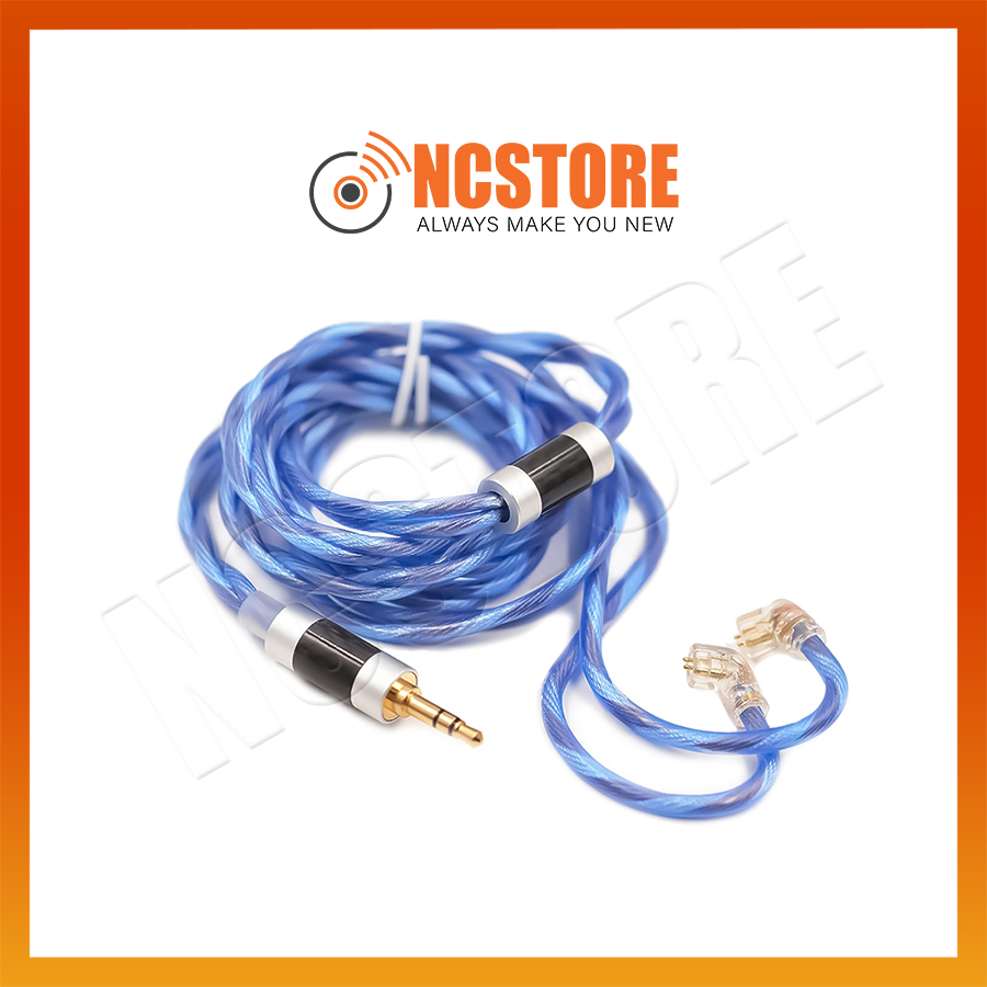 [NC] Dây Cáp nâng cấp tai nghe KZ OCC Đồng mạ Bạc 498 Core | 4N | Transparent Blue Silver 498- Core | Hàng Chính Hãng