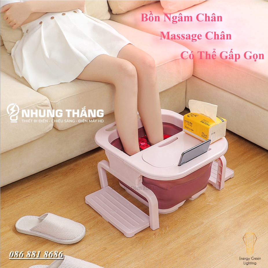 Bồn Ngâm Chân - Massage Chân NC-855 - Có Thể Gập Lại - Cách Nhiệt Hiệu Quả - 3 Màu Sắc Trang Nhã - Có Video