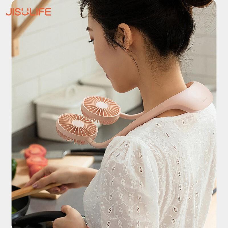 Quạt mini đeo cổ Jisulife FA11_Tích hợp đèn chiếu sáng, hoạt động yên tĩnh, biên độ thổi rộng, sư dụng lâu_BH 12 tháng