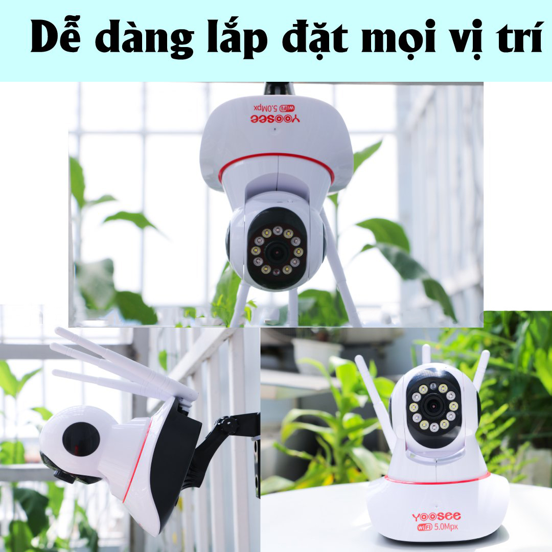 Camera Yoosee 3 Râu 5.0Mpx 11 Led Góc Rộng Siêu Nét Full Hd Hồng Ngoại Quay Đêm, Đàm Thoại 2 Chiều Full Box Hàng Chính Hãng