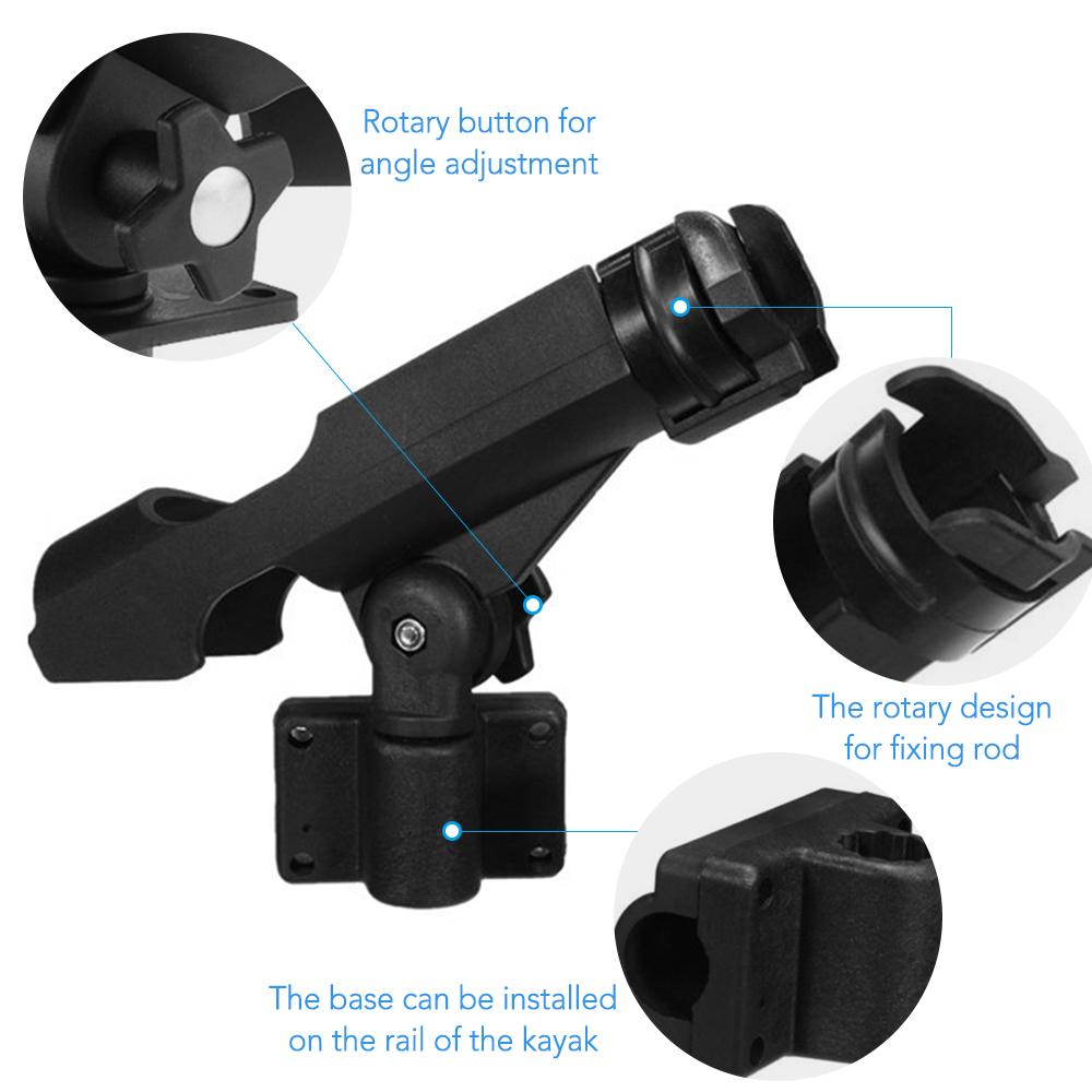 Plastic Fishing Rod Holder Adjustable Fishing Pole Holder with Clamp Folding Rod Racks Holder for Boat Kayak
