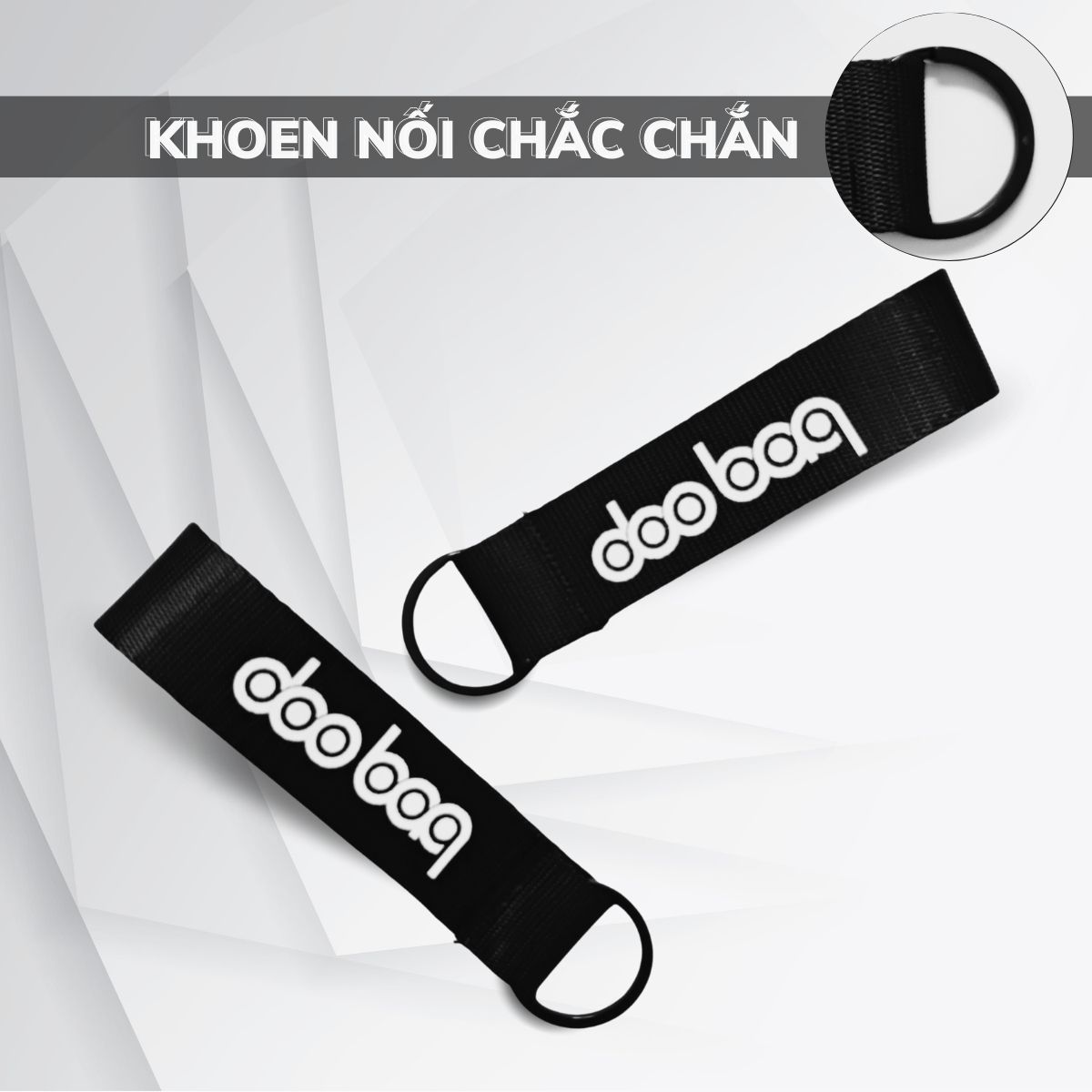 Móc khóa chất vải Poly dày dặn logo Doo Bag KeychainTránh Thất Lạc, Móc Khóa Xe, Khóa Nhà Cao Cấp