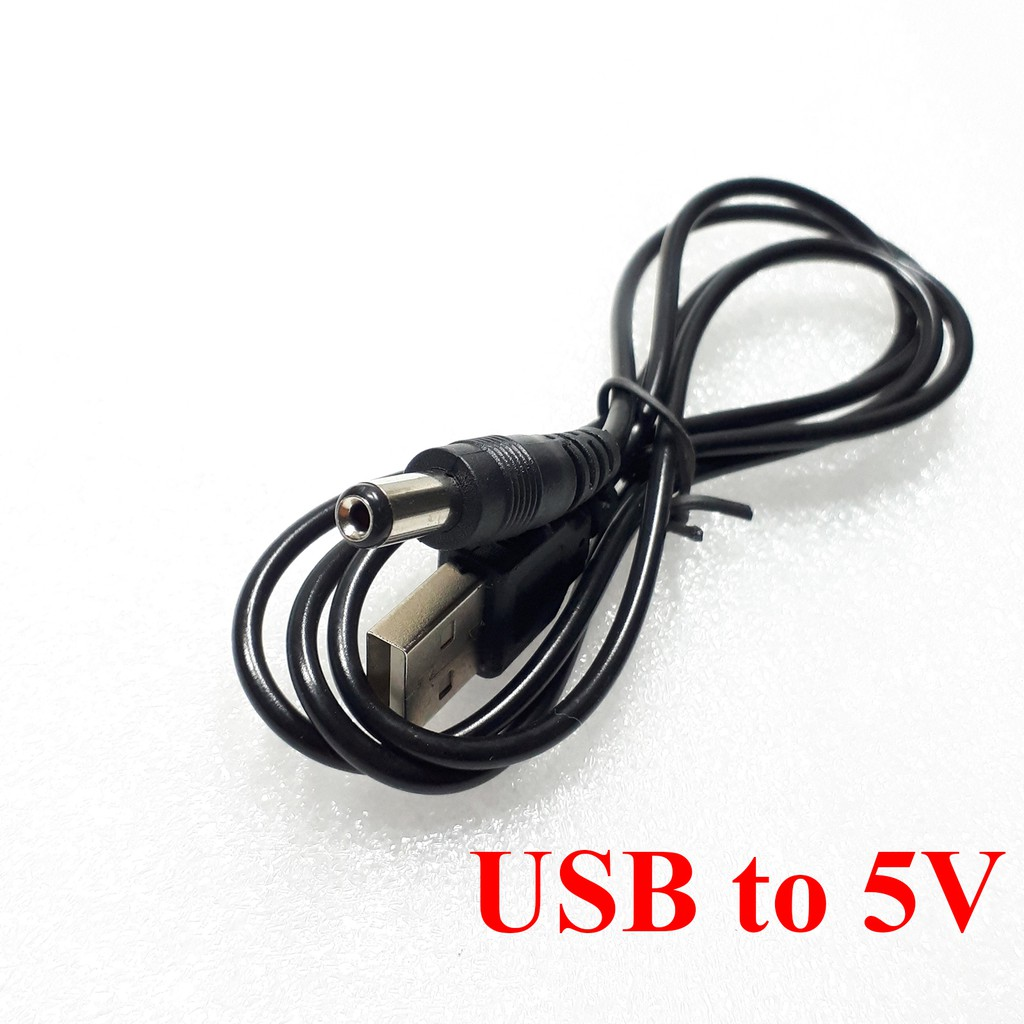 Cáp chuyển đổi điện áp DC 5V sang DC 9V / 12V đầu cắm USB 2.1x5.5mm dùng cho modem wifi cắm pin dự phòng khi cúp điện