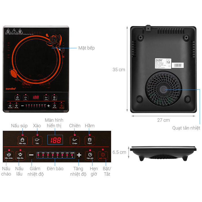 Bếp Điện Từ Comfee CI-BD1920C - Hàng Chính Hãng