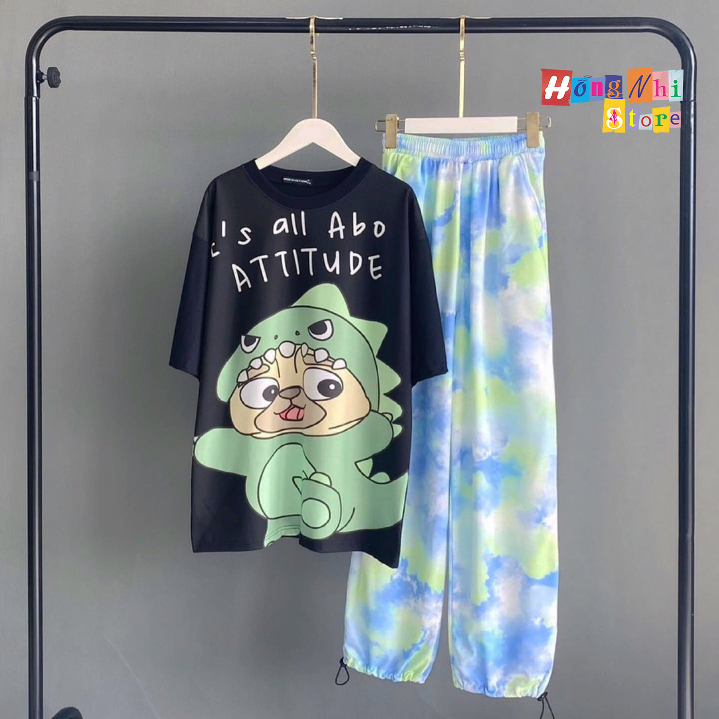 Quần Jogger 3D Ulzzang Unisex Jogger Loang Màu Dây Rút Lai Ống Rộng Xanh Bầu Trời V2 - MM