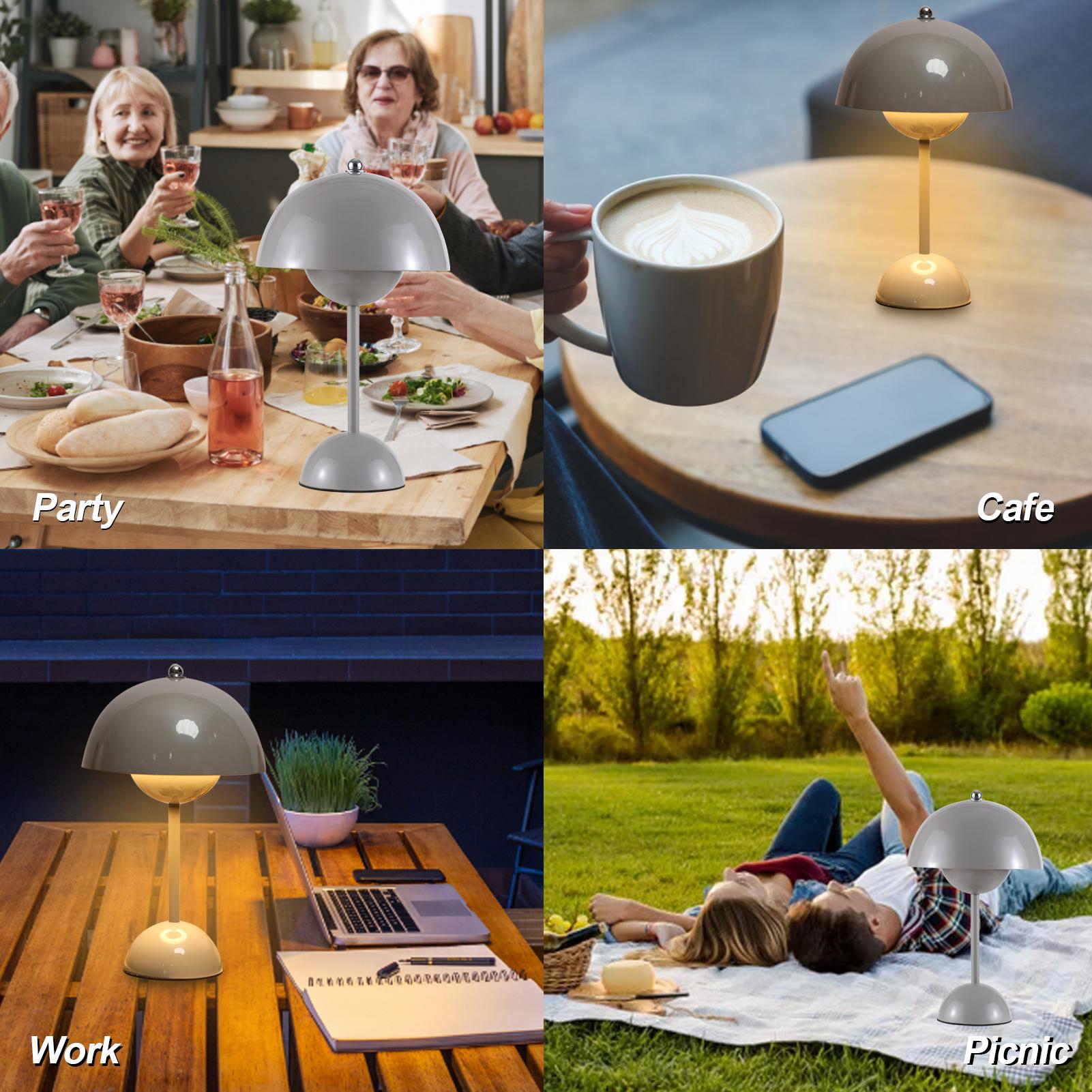 Neoglint USB Rechargeable Table Lamp Touching Control Bedside Night Light Decorative Bedroom Nightstand Lamp