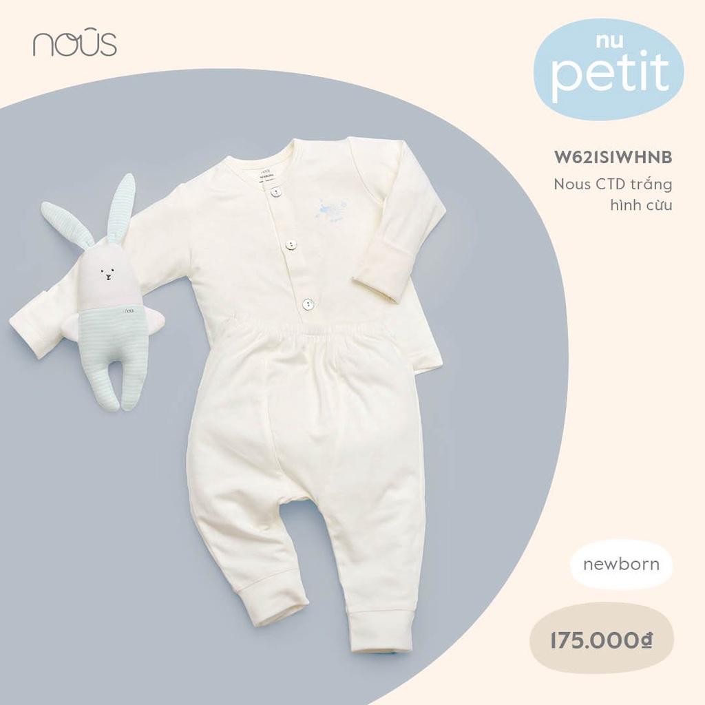 Bộ Quần Áo Sơ Sinh Nous Đồ Dài Cài Thẳng Cho Bé Chất Liệu Nu Petit