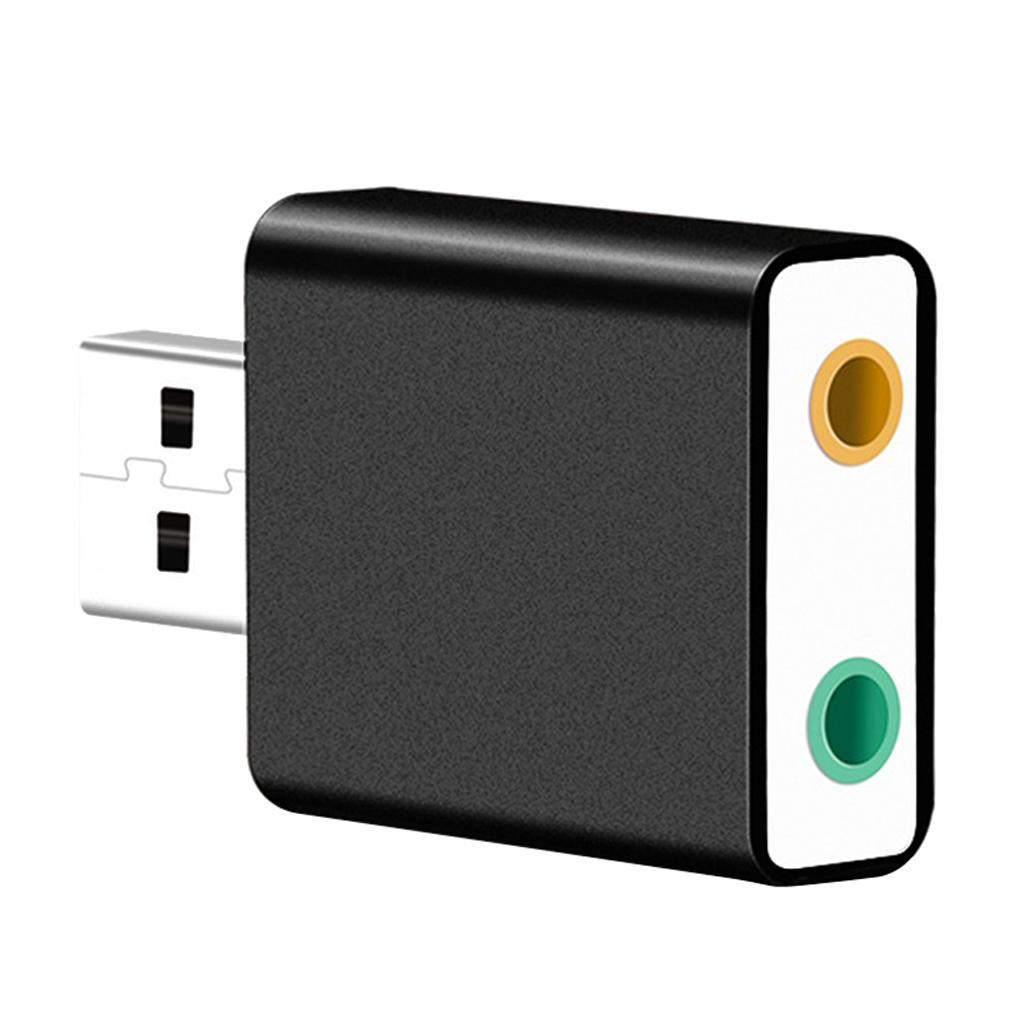 USB 2.0 External 7.1 Channel Surround Sound Card Adapter Black