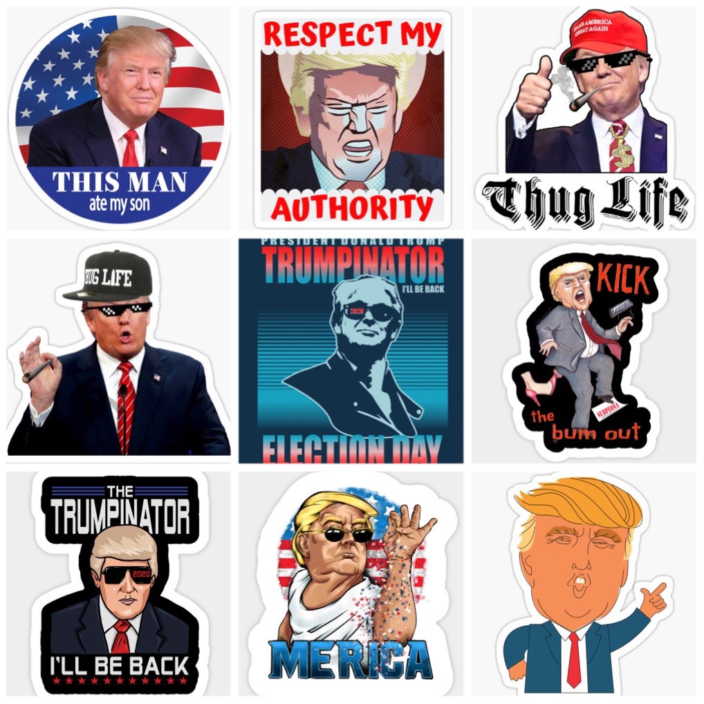 Set 30-60 sticker Donald Trump