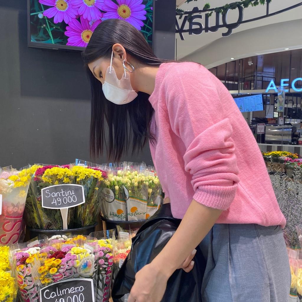 Áo len mịn trơn cổ tròn dài tay Mia Ritta A2101