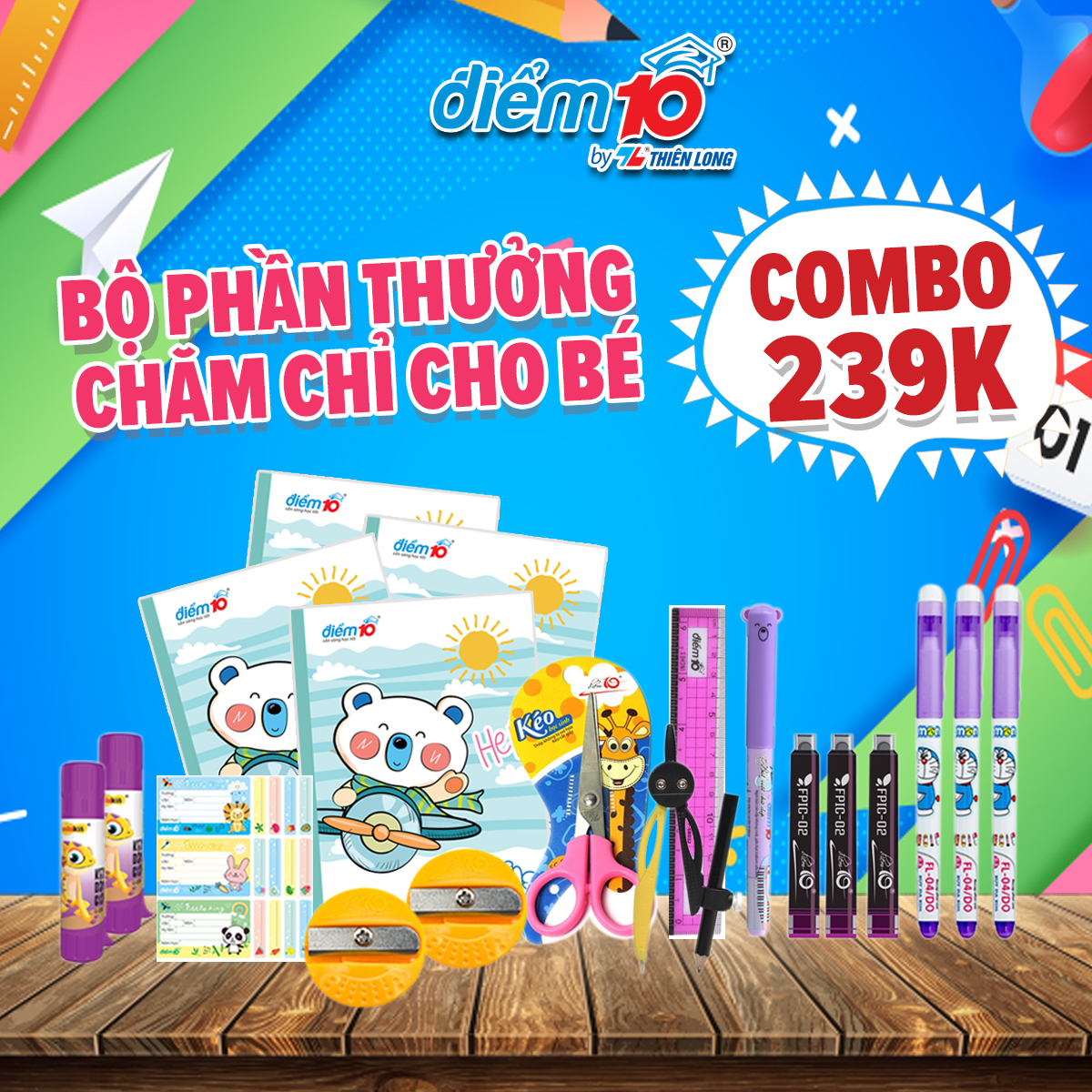 Bộ phần thưởng chăm chỉ cho bé - CẤP 1 - Tặng hộp gói quà