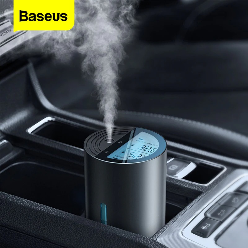 Máy phun sương tạo ẩm, khuếch tán tinh dầu  Baseus Water Window Digital Display Car Humidifier - Hàng Chính Hãng