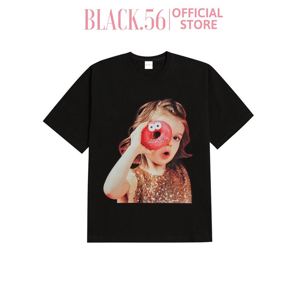 Áo thun nữ Acme De La Vie BABYFACE BLACK DONUTS 4 , áo thun form rộng tay lỡ unisex , BLACK56 M22