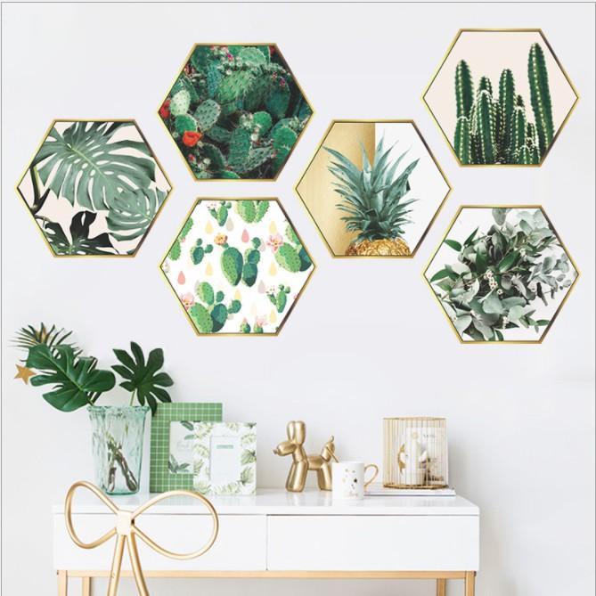 Bộ 6 khung an dán tường XƯƠNG RỒNG MỚI - Decal dán tường phòng khách, phòng ngủ, phòng học