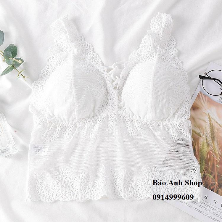 Áo bra ren dáng dài áo ngực không gọng kèm mút tháo rời