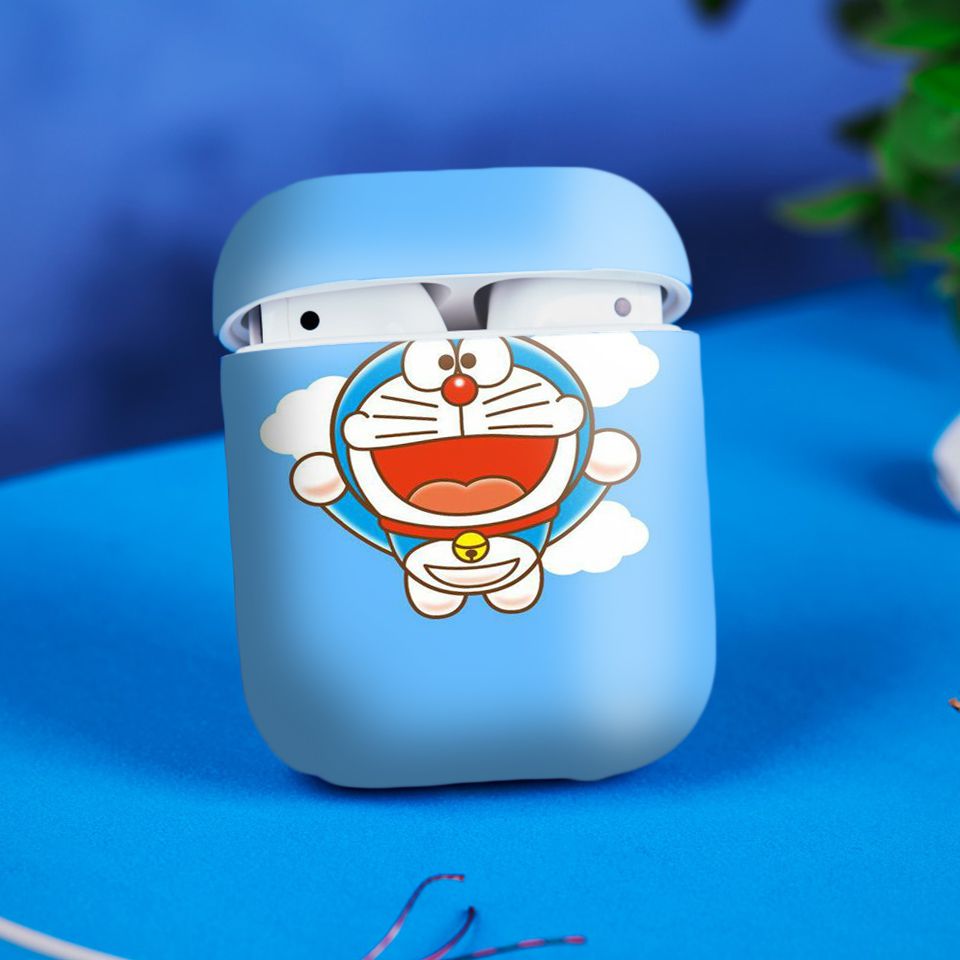 Miếng dán skin chống bẩn cho tai nghe AirPods in hình Doremon - Dor008 (bản không dây 1 và 2)