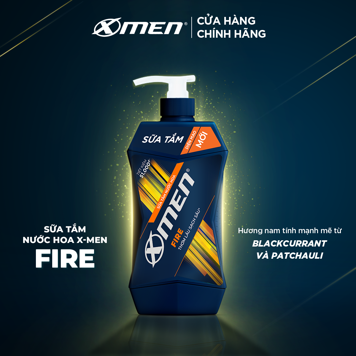 Combo Dầu Gội X-Men Nước hoa Fire 650G và Sữa Tắm X-Men Nước hoa Fire 650G