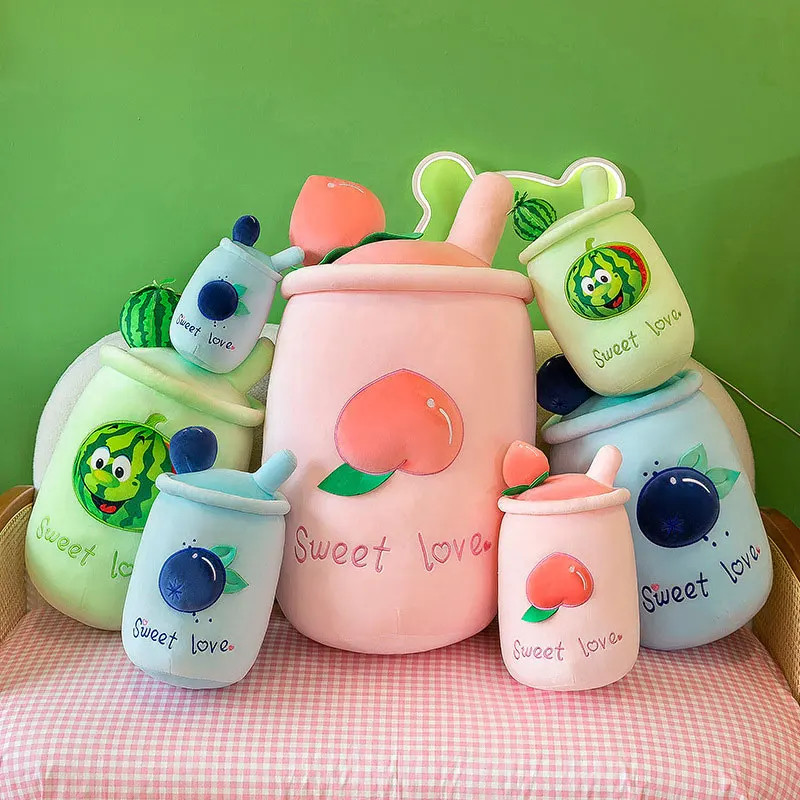 Thú bông trà sữa trái cây Sweet love siêu dễ thương hàng cao cấp (25cm---&gt;70cm) Gối ôm ly trà sữa trái cây mềm mịn êm ái hot trend