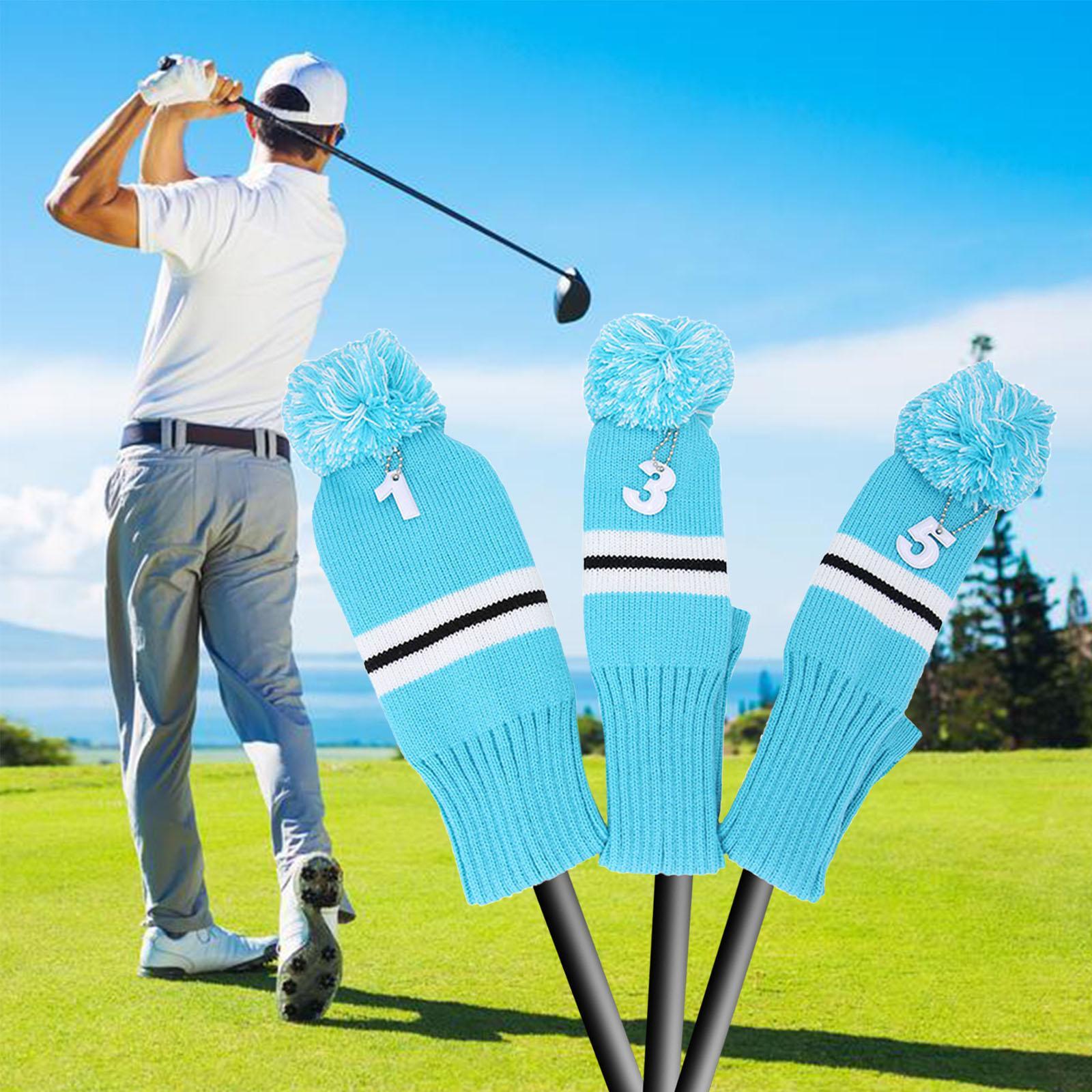 Golf Knit Headcover Fairway Woods Driver Hybrid UT Club Long Neck Head Cover