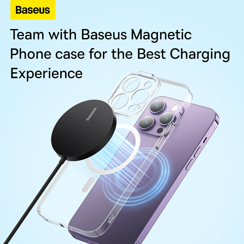 Đế Sạc Điện Thoại Không Dây Baseus Simple Mini3 Magnetic Wireless Charger 15W (Hàng chính hãng)