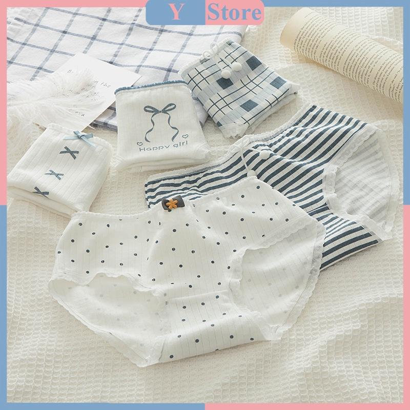 Quần lót cotton giấy kẻ xanh thủy thủ 0126