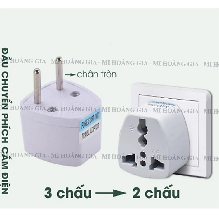 Ổ cắm chuyển đổi 3 chấu sang 2 chấu tiện lợi - Hàng nhập khẩu