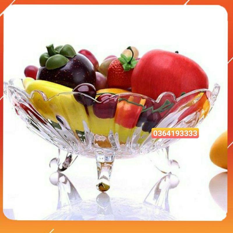 Bát thủy tinh thả hoa 24cm 3 chân