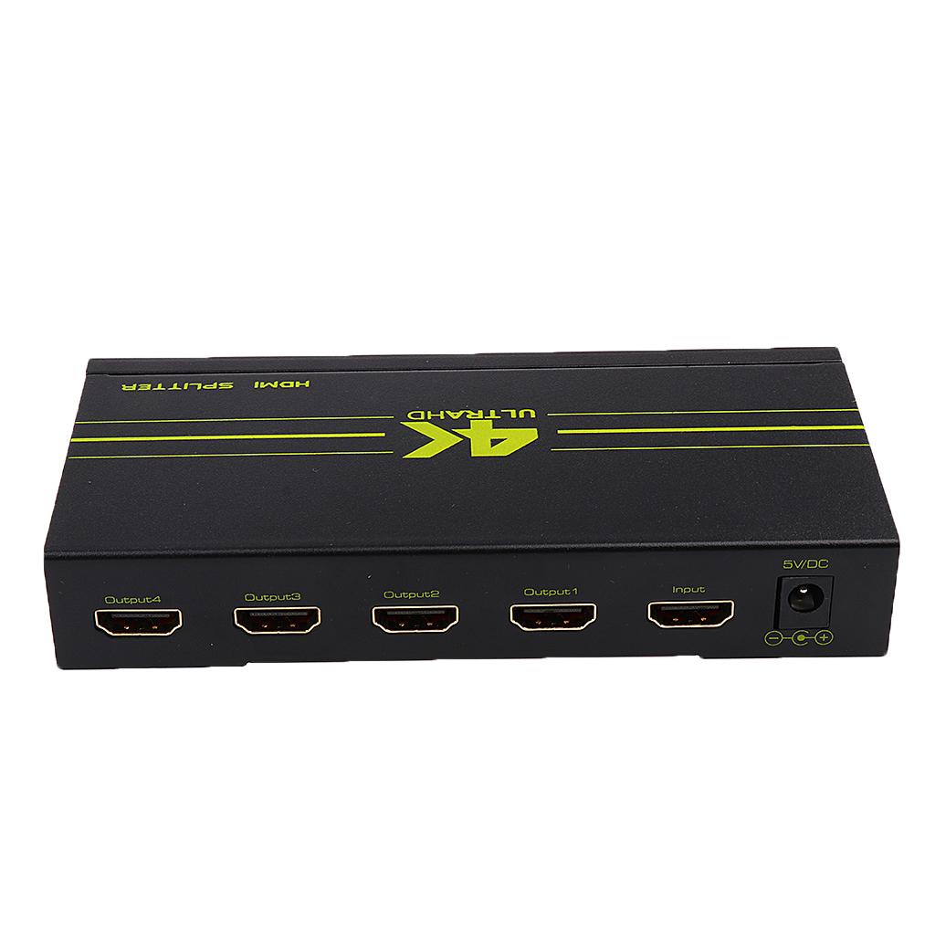 1 in 4 Out HDMI Splitter Amplifier HDCP 1080P Full 3D Display For HDTV DVD