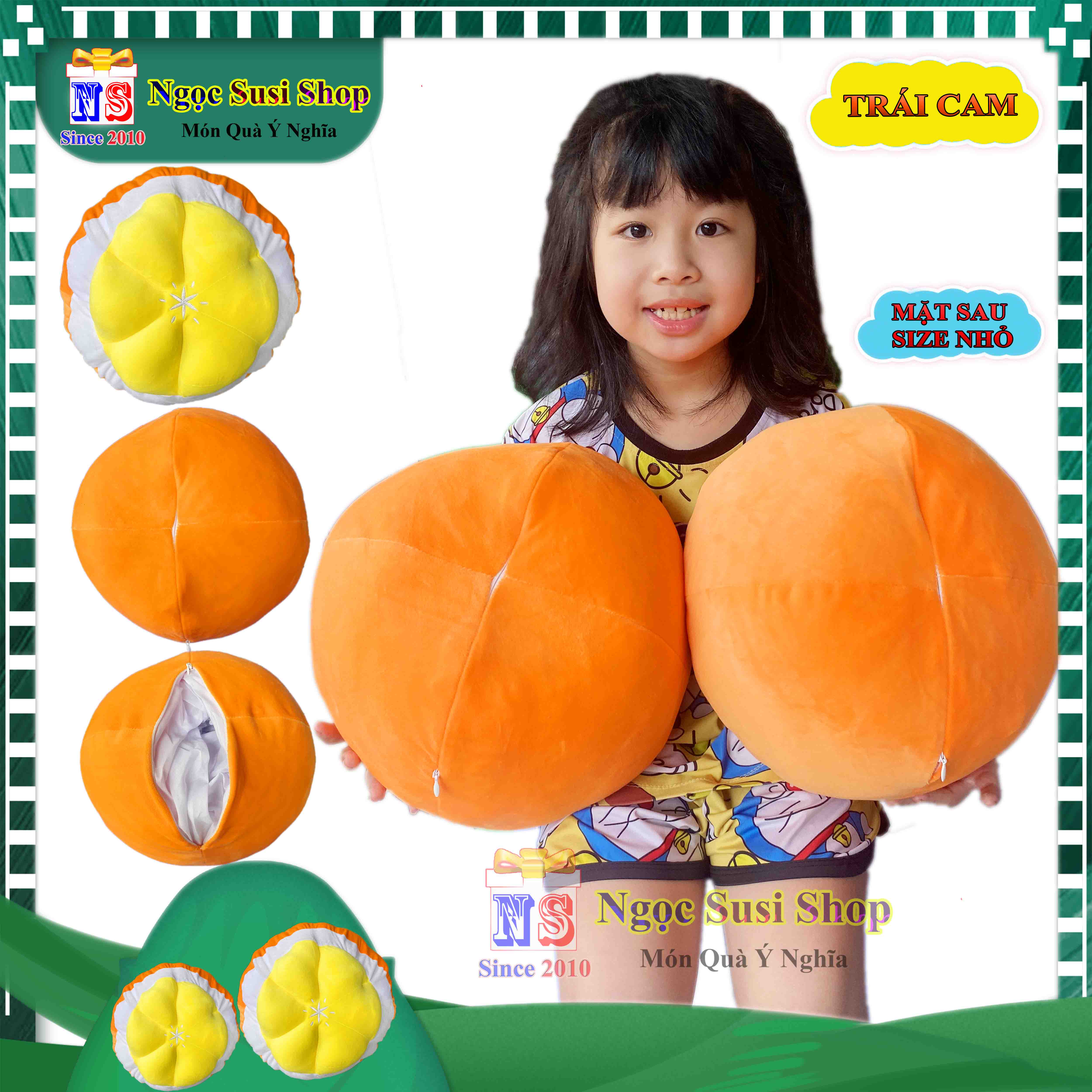 GẤU BÔNG TRÁI CAM SIÊU TO ÔM NGỦ TRANG TRÍ - THÚ BÔNG HÌNH TRÁI CAM SIÊU MỀM NHẸ