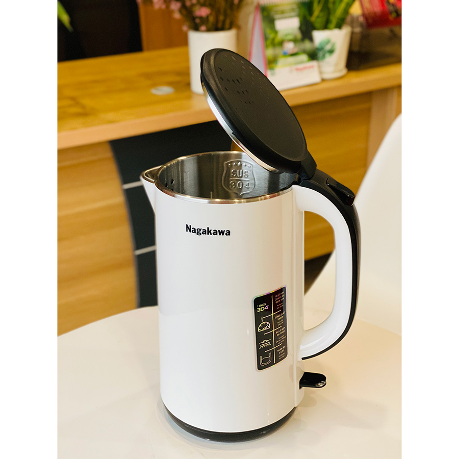 Ấm siêu tốc 2 lớp inox 304 Nagakawa NAG0321  - Hàng chính hãng