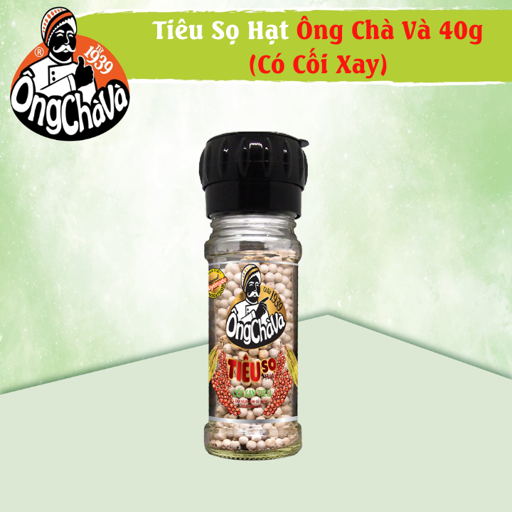 Tiêu Sọ Hạt Ông Chà Và 40g (White Pepper) - Có Cối Xay Tiện Dụng