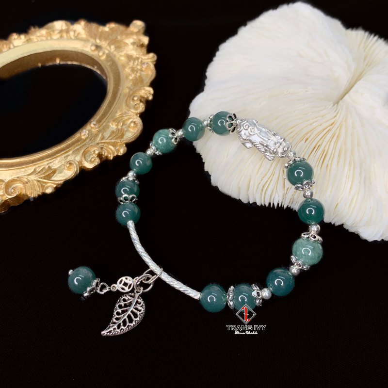 Vòng Lam Ngọc Mix Charm Tỳ Hưu Bạc
