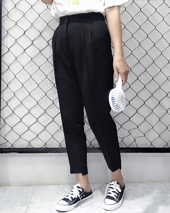Quần Tây Baggy Lưng Cao Lệch Gấu 0155 Cho Nữ Siêu Vòng 3