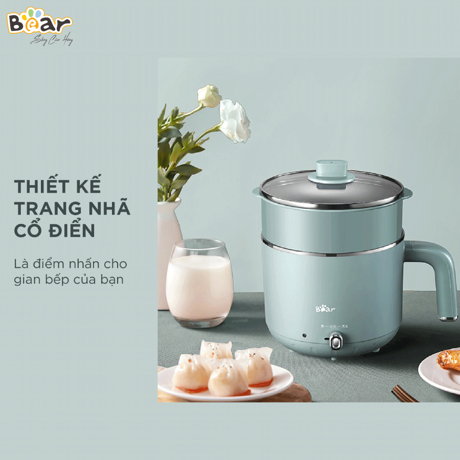 Nồi đa năng Bear DRG-D12M5 - Blue- hàng chính hãng