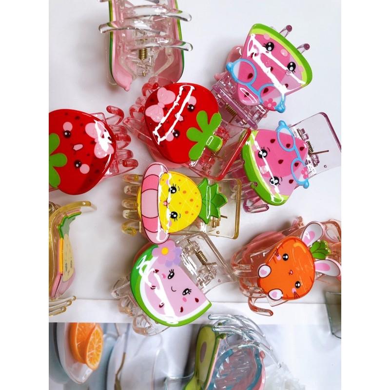 Kẹp càng cua trong suốt 3 răng, 5 răng hình thú, con vật, hoạt hình, trái cây, 12 con giáp màu sắc đáng yêu