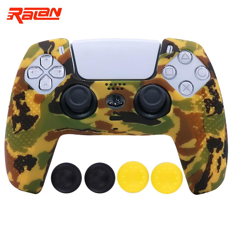 Vỏ bảo vệ bằng silicon mềm cho tay cầm điều khiển PS5 Vỏ da cho tay cầm chơi game Playstation 5 Cần điều khiển có nắp chụp tay cầm Màu sắc: 1