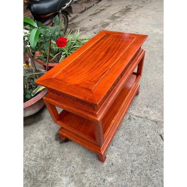 Đôn 2 Tầng Chữ Nhật Lồng Đèn Gỗ Hương Cao 60cm