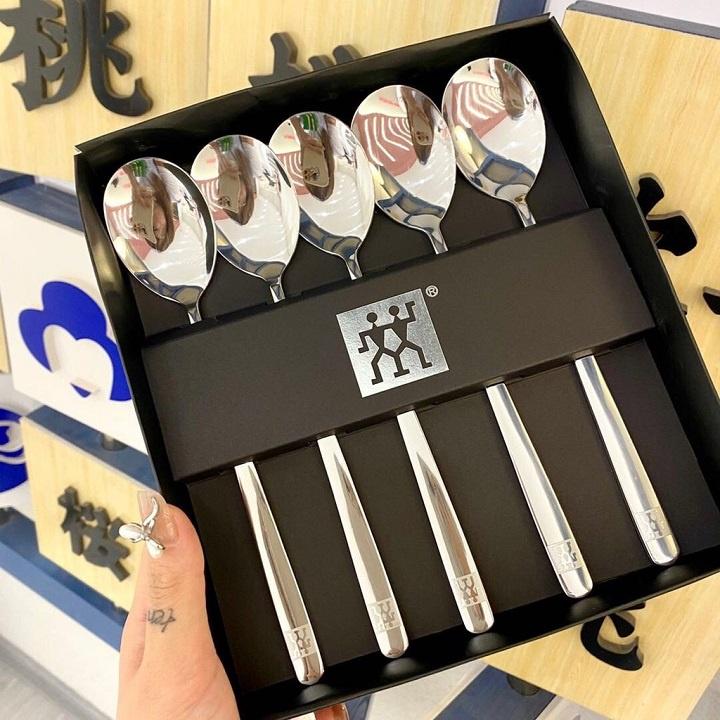 SET 5 THÌA INOX CÓ HỘP ĐỰNG ĐI KÈM SANG TRỌNG