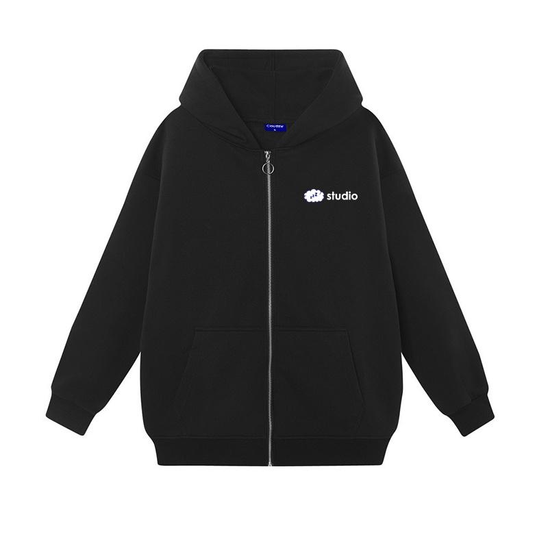 Áo khoác hoodie zip nam nữ local brand unisex cặp đôi nỉ ngoại cotton form rộng có mũ xám đen CLOUDZY CLZ STUDIO
