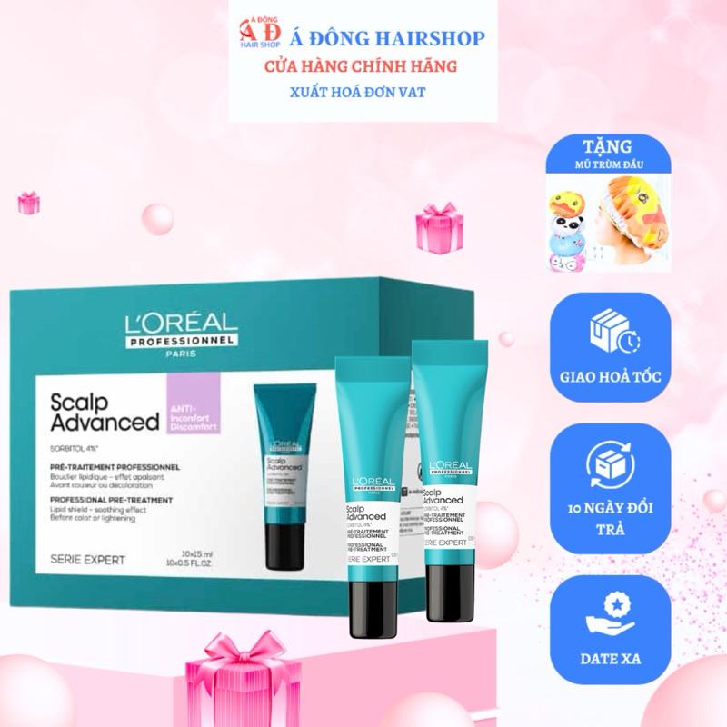 Kem chống rát bảo vệ da đầu L'Oreal Scalp Advanced 15ml dùng trước dịch vụ uốn duỗi nhuộm tóc