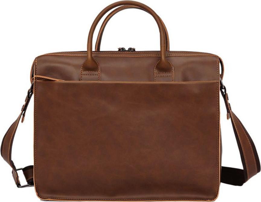 Men's Retro Business Bag Crazy Horse PU Leather Multi-Function briefcase