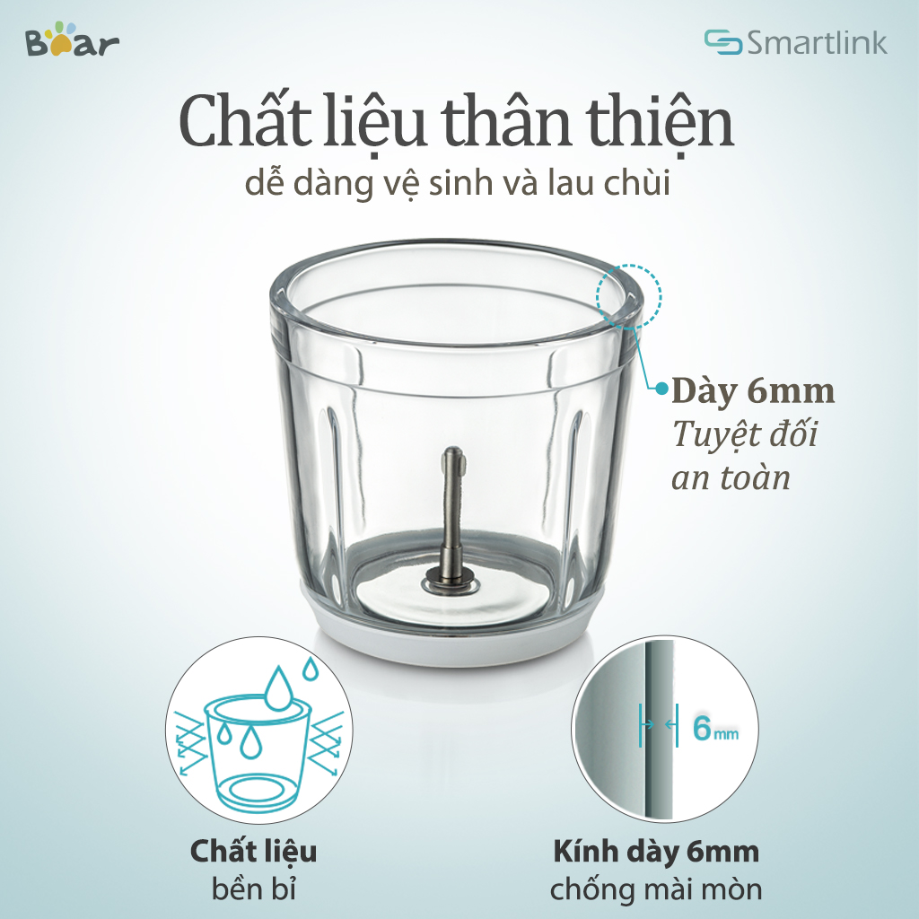 Máy Xay Thực Phẩm Đa Năng, Đồ Ăn Dặm Cho Bé Bear QSJ-B02U2 - Hàng Chính Hãng