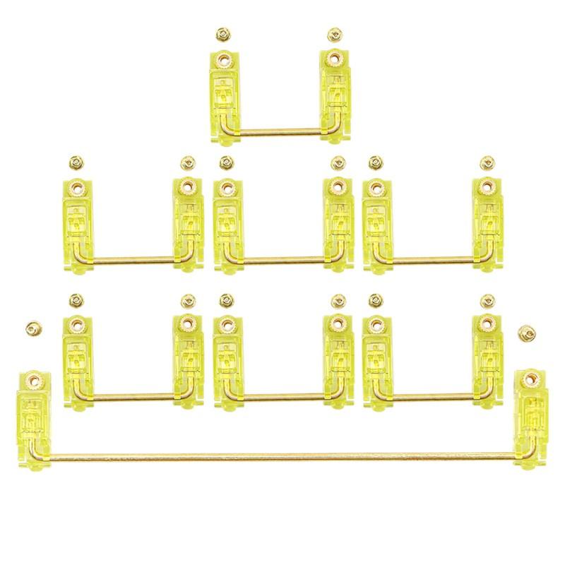 HSV V2 Translucent Smokey Gold Plated Screw-in Stabilizers 2X 6.25X Mechanical Keyboard Screw Stabilizers