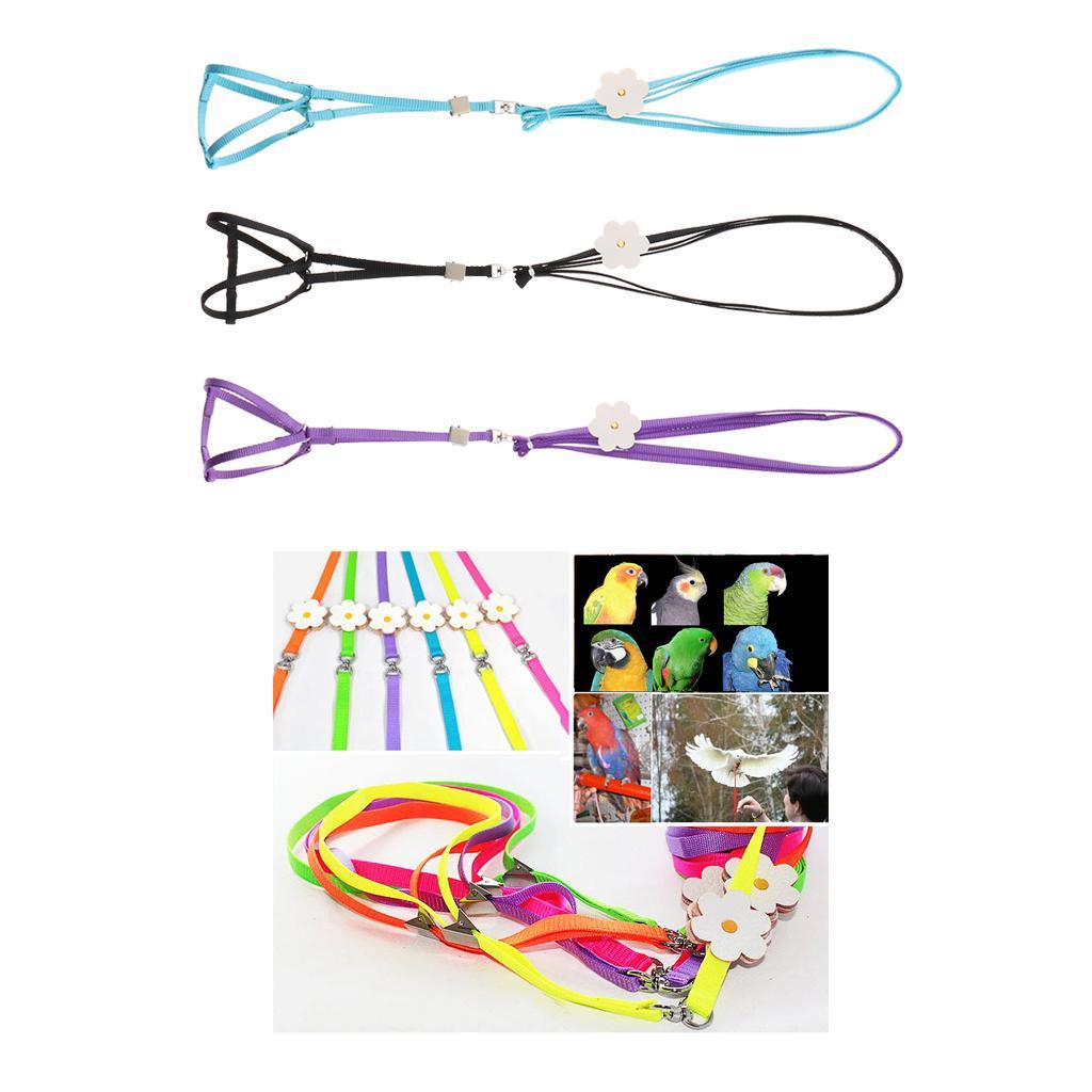 2 Pcs Light Soft Parrot Harness Birds Adjustable Leash Best Care to Pet
